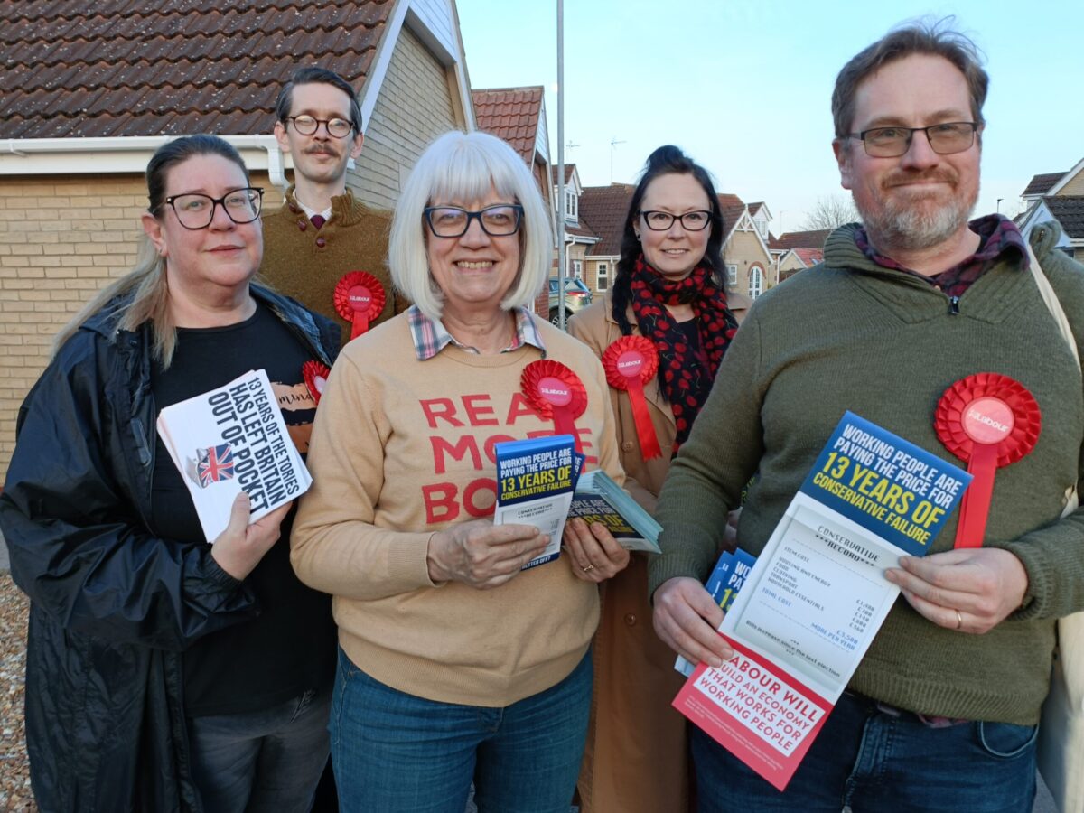 A picture of North East Cambs Labour members out leafletting