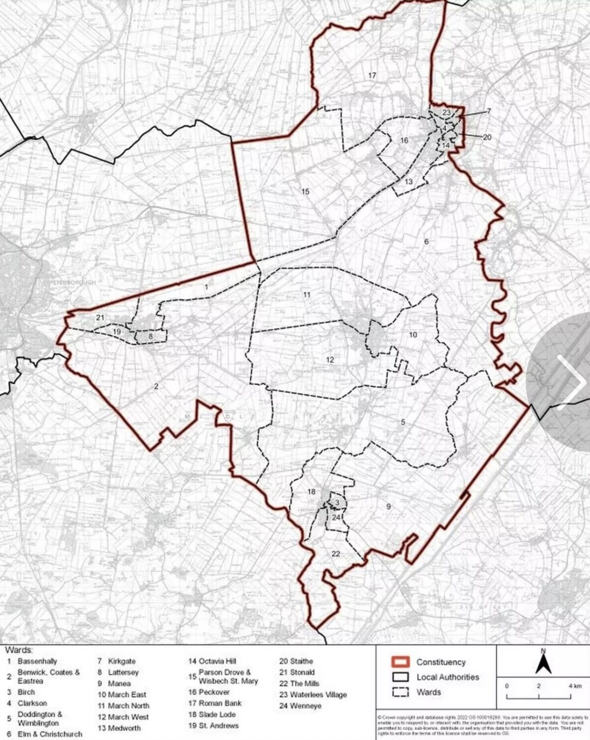 New constituency boundary map